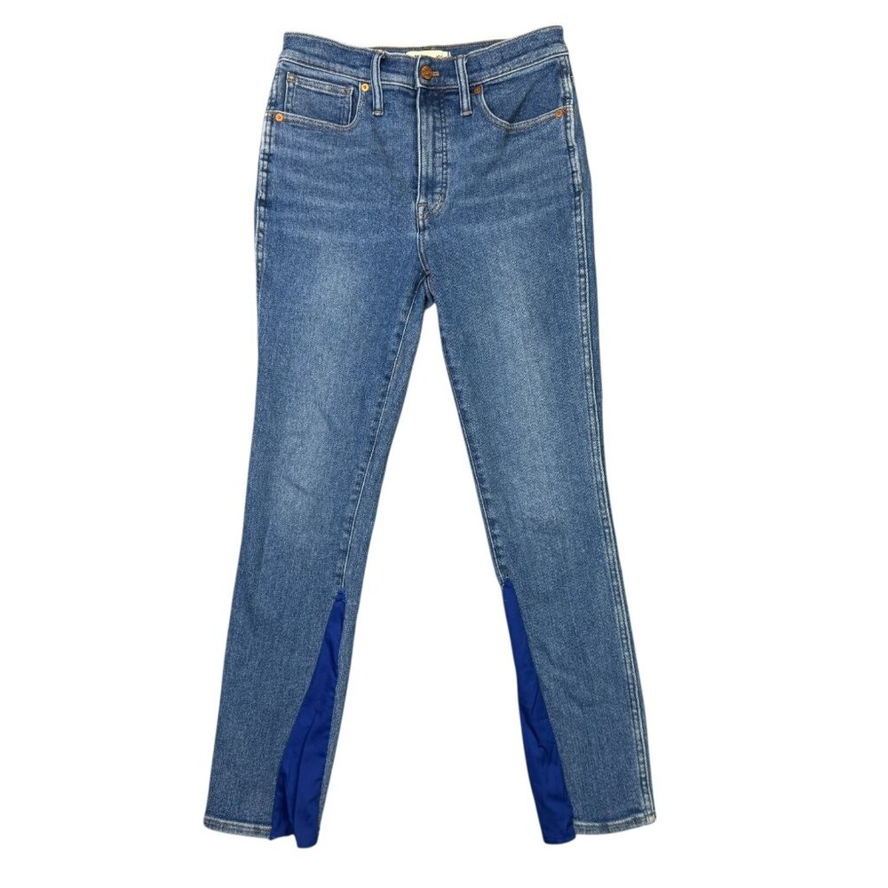 Madewell Jeans Womens 27 Blue 10" High Rise Skinny Zip Fly Custom Flare Hem